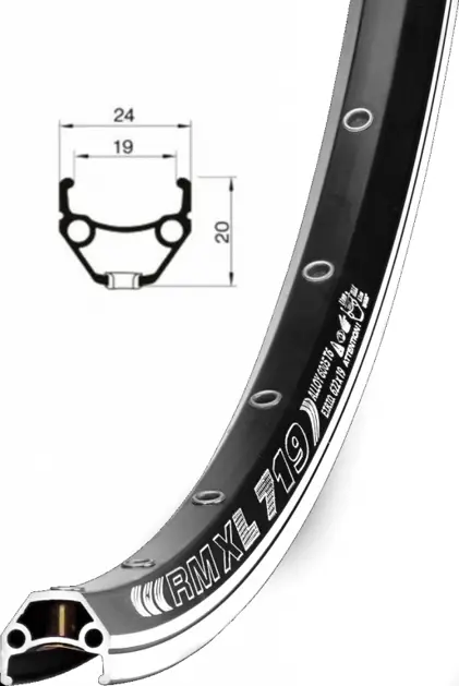 ráfek 406 REMERX Dragon 406x19 36 děr nýtovaný černý Oblíbený